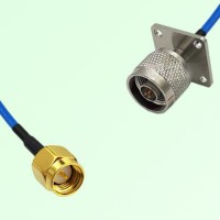 Semi-Flexible Jumper N Male 4 Hole Flange Mount 25x25mm to SMA Male Semi-Flexible Jumper N Male 4 Hole Flange Mount 25x25mm to SMA Male