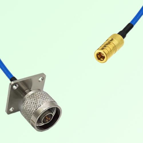 Semi-Flexible Jumper SMB Female to N Male 4 Hole Flange Mount 25x25mm Semi-Flexible Jumper SMB Female to N Male 4 Hole Flange Mount 25x25mm