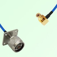 Semi-Flexible Jumper SMB Male Right Angle to N Male 4 Hole Flange Mount 25x25mm Semi-Flexible Jumper SMB Male Right Angle to N Male 4 Hole Flange Mount 25x25mm