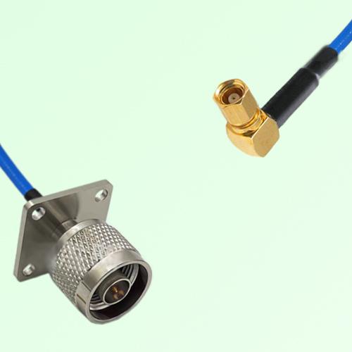 Semi-Flexible Jumper SMC Female Right Angle to N Male 4 Hole 25x25mm Semi-Flexible Jumper SMC Female Right Angle to N Male 4 Hole 25x25mm