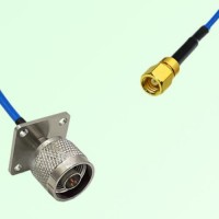 Semi-Flexible Jumper SMC Female to N Male 4 Hole Flange Mount 25x25mm Semi-Flexible Jumper SMC Female to N Male 4 Hole Flange Mount 25x25mm