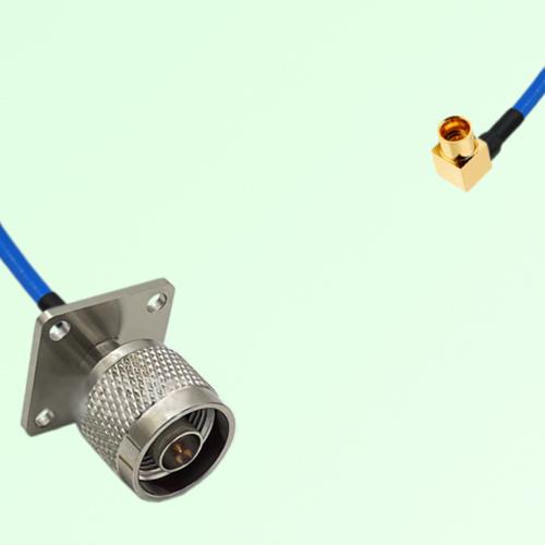 Semi-Flexible Jumper SMP Male Right Angle to N Male 4 Hole Flange Mount 25x25mm Semi-Flexible Jumper SMP Male Right Angle to N Male 4 Hole Flange Mount 25x25mm