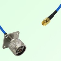 Semi-Flexible Jumper SMP Male to N Male 4 Hole Flange Mount 25x25mm Semi-Flexible Jumper SMP Male to N Male 4 Hole Flange Mount 25x25mm