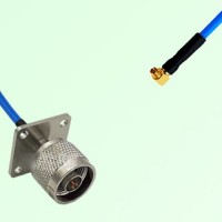 Semi-Flexible Jumper SMPM / SSMP Female Right Angle to N Male 4 Hole 25x25mm Semi-Flexible Jumper SMPM / SSMP Female Right Angle to N Male 4 Hole 25x25mm
