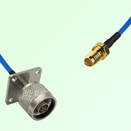 Semi-Flexible Jumper SSMA Female to N Male 4 Hole Flange Mount 25x25mm