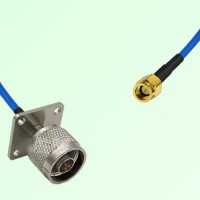 Semi-Flexible Jumper SSMA Male to N Male 4 Hole Flange Mount 25x25mm Semi-Flexible Jumper SSMA Male to N Male 4 Hole Flange Mount 25x25mm