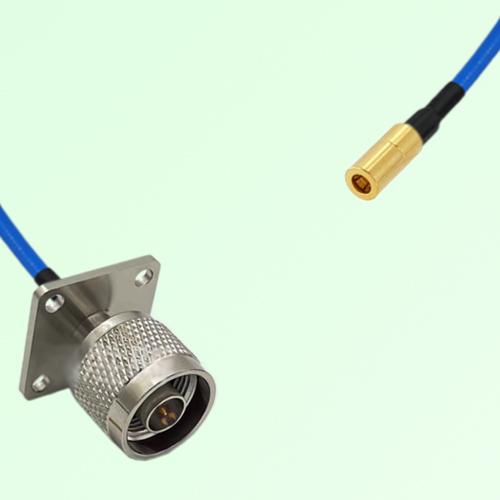 Semi-Flexible Jumper SSMB Female to N Male 4 Hole Flange Mount 25x25mm Semi-Flexible Jumper SSMB Female to N Male 4 Hole Flange Mount 25x25mm