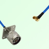 Semi-Flexible Jumper SSMC Female Right Angle to N Male 4 Hole 25x25mm Semi-Flexible Jumper SSMC Female Right Angle to N Male 4 Hole 25x25mm