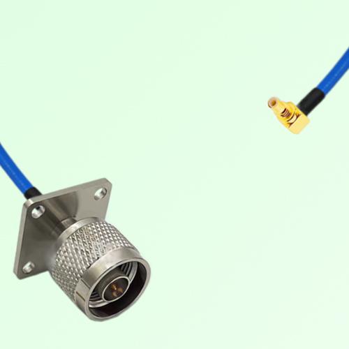 Semi-Flexible Jumper SSMC Male Right Angle to N Male 4 Hole Flange Mount 25x25mm Semi-Flexible Jumper SSMC Male Right Angle to N Male 4 Hole Flange Mount 25x25mm