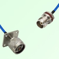Semi-Flexible TNC Front Mount Bulkhead Female with O-Ring to N Male 4 Hole 25mm Semi-Flexible TNC Front Mount Bulkhead Female with O-Ring to N Male 4 Hole 25mm