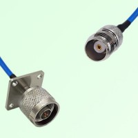 Semi-Flexible Jumper TNC Female to N Male 4 Hole Flange Mount 25x25mm Semi-Flexible Jumper TNC Female to N Male 4 Hole Flange Mount 25x25mm