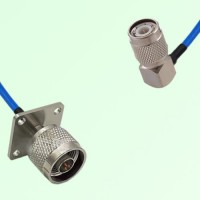 Semi-Flexible Jumper TNC Male Right Angle to N Male 4 Hole Flange Mount 25x25mm Semi-Flexible Jumper TNC Male Right Angle to N Male 4 Hole Flange Mount 25x25mm