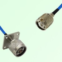 Semi-Flexible Jumper TNC Male to N Male 4 Hole Flange Mount 25x25mm Semi-Flexible Jumper TNC Male to N Male 4 Hole Flange Mount 25x25mm