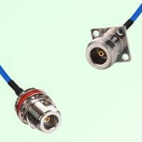 Semi-Flexible Jumper N Female 4 Hole 17.5mm to N Bulkhead Female with O-Ring Semi-Flexible Jumper N Female 4 Hole 17.5mm to N Bulkhead Female with O-Ring