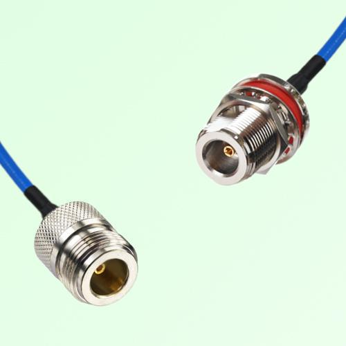 Semi-Flexible Jumper N Bulkhead Female with O-Ring to N Female Semi-Flexible Jumper N Bulkhead Female with O-Ring to N Female