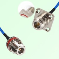 Semi-Flexible N Female 4 Hole O-Ring 25mm to N Bulkhead Female with O-Ring