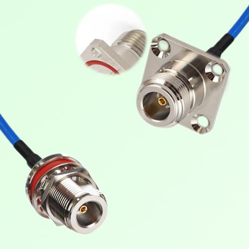 Semi-Flexible N Female 4 Hole O-Ring 25mm to N Bulkhead Female with O-Ring Semi-Flexible N Female 4 Hole O-Ring 25mm to N Bulkhead Female with O-Ring