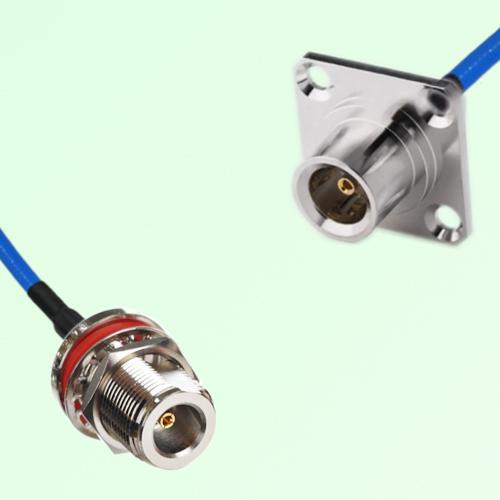 Semi-Flexible Jumper QN Female 4 Hole 25x25mm to N Bulkhead Female with O-Ring