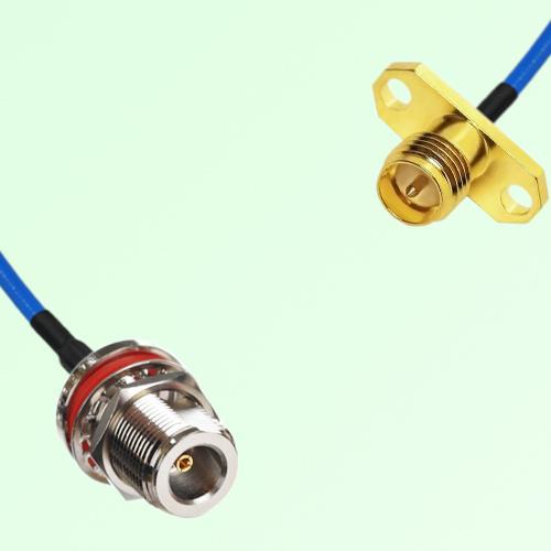 Semi-Flexible Jumper RP SMA Female 2 Hole to N Bulkhead Female with O-Ring