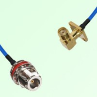 Semi-Flexible SMA Female Right Angle 4 Hole to N Bulkhead Female with O-Ring Semi-Flexible SMA Female Right Angle 4 Hole to N Bulkhead Female with O-Ring
