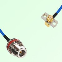 Semi-Flexible SMP Female Right Angle 2 Hole to N Bulkhead Female with O-Ring Semi-Flexible SMP Female Right Angle 2 Hole to N Bulkhead Female with O-Ring