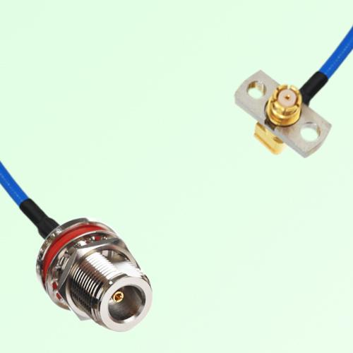 Semi-Flexible SMP Female Right Angle 2 Hole to N Bulkhead Female with O-Ring