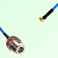 Semi-Flexible SMPM / SSMP Female Right Angle to N Bulkhead Female with O-Ring Semi-Flexible SMPM / SSMP Female Right Angle to N Bulkhead Female with O-Ring