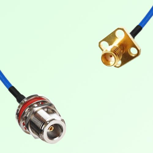 Semi-Flexible Jumper SSMA Female 4 Hole 12.7mm to N Bulkhead Female with O-Ring Semi-Flexible Jumper SSMA Female 4 Hole 12.7mm to N Bulkhead Female with O-Ring