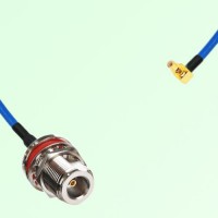 Semi-Flexible Jumper SSMC Male Right Angle to N Bulkhead Female with O-Ring
