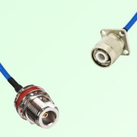 Semi-Flexible Jumper TNC Male 4 Hole 17.5mm to N Bulkhead Female with O-Ring Semi-Flexible Jumper TNC Male 4 Hole 17.5mm to N Bulkhead Female with O-Ring