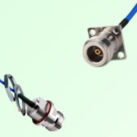Semi-Flexible N Female 4 Hole 17.5mm - N Front Mount Bulkhead Female with O-Ring Semi-Flexible N Female 4 Hole 17.5mm - N Front Mount Bulkhead Female with O-Ring