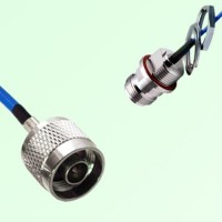 Semi-Flexible Jumper N Front Mount Bulkhead Female with O-Ring to N Male Semi-Flexible Jumper N Front Mount Bulkhead Female with O-Ring to N Male
