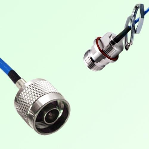 Semi-Flexible Jumper N Front Mount Bulkhead Female with O-Ring to N Male Semi-Flexible Jumper N Front Mount Bulkhead Female with O-Ring to N Male