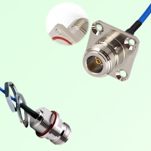Semi-Flexible N Female 4 Hole O-Ring 25mm - N Front Mount O-Ring Bulkhead Female Semi-Flexible N Female 4 Hole O-Ring 25mm - N Front Mount O-Ring Bulkhead Female
