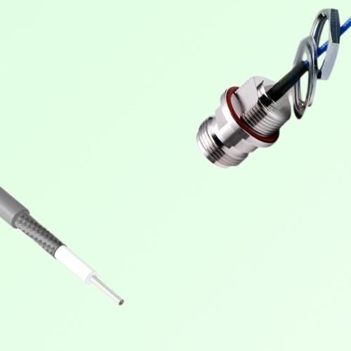 Semi-Flexible Open-end to N Front Mount Bulkhead Female with O-Ring Semi-Flexible Open-end to N Front Mount Bulkhead Female with O-Ring