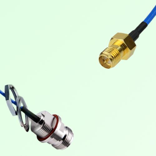 Semi-Flexible Jumper RP SMA Female to N Front Mount Bulkhead Female with O-Ring