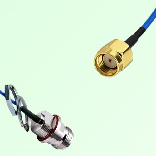 Semi-Flexible Jumper RP SMA Male to N Front Mount Bulkhead Female with O-Ring