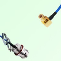 Semi-Flexible SMB Male Right Angle to N Front Mount Bulkhead Female with O-Ring Semi-Flexible SMB Male Right Angle to N Front Mount Bulkhead Female with O-Ring