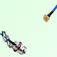 Semi-Flexible SMP Female Right Angle - N Front Mount Bulkhead Female with O-Ring Semi-Flexible SMP Female Right Angle - N Front Mount Bulkhead Female with O-Ring