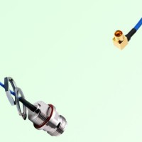 Semi-Flexible SMP Male Right Angle to N Front Mount Bulkhead Female with O-Ring Semi-Flexible SMP Male Right Angle to N Front Mount Bulkhead Female with O-Ring