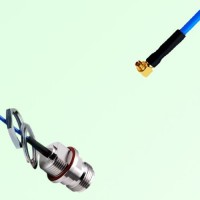 Semi-Flexible SMPM / SSMP Female Right Angle - N Front Mount Bulkhead Female Semi-Flexible SMPM / SSMP Female Right Angle - N Front Mount Bulkhead Female