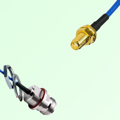 Semi-Flexible SSMA Bulkhead Female to N Front Mount Bulkhead Female with O-Ring