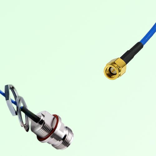 Semi-Flexible Jumper SSMA Male to N Front Mount Bulkhead Female with O-Ring Semi-Flexible Jumper SSMA Male to N Front Mount Bulkhead Female with O-Ring