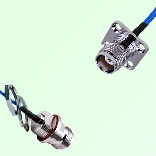 Semi-Flexible TNC Female 4 Hole 17.5mm - N Front Mount O-Ring Bulkhead Female