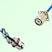 Semi-Flexible TNC Male 4 Hole 17.5mm - N Front Mount Bulkhead Female with O-Ring Semi-Flexible TNC Male 4 Hole 17.5mm - N Front Mount Bulkhead Female with O-Ring