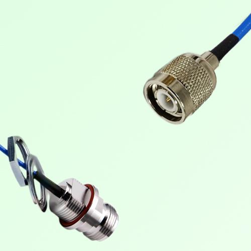Semi-Flexible Jumper TNC Male to N Front Mount Bulkhead Female with O-Ring Semi-Flexible Jumper TNC Male to N Front Mount Bulkhead Female with O-Ring
