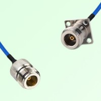 Semi-Flexible Jumper N Female 4 Hole Flange Mount 17.5x17.5mm to N Female Semi-Flexible Jumper N Female 4 Hole Flange Mount 17.5x17.5mm to N Female