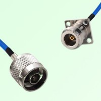 Semi-Flexible Jumper N Female 4 Hole Flange Mount 17.5x17.5mm to N Male Semi-Flexible Jumper N Female 4 Hole Flange Mount 17.5x17.5mm to N Male