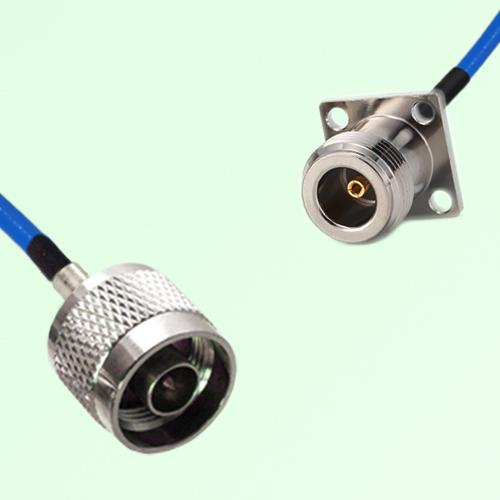 Semi-Flexible Jumper N Female 4 Hole Flange Mount 17.5x17.5mm to N Male Semi-Flexible Jumper N Female 4 Hole Flange Mount 17.5x17.5mm to N Male