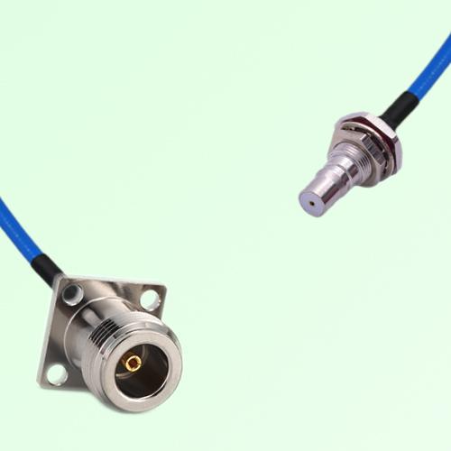 Semi-Flexible Jumper QMA Bulkhead Female with O-Ring to N Female 4 Hole 17.5mm